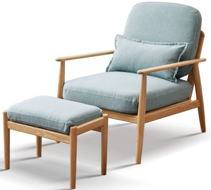 Armchair Oak solid wood fabric or leather*+