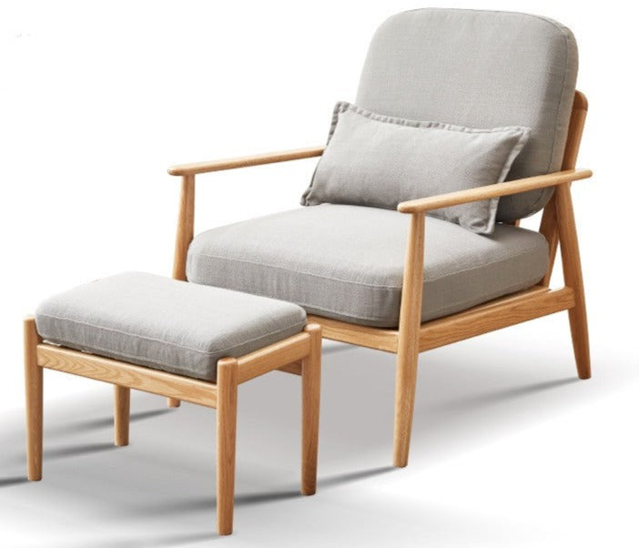 Armchair Oak solid wood fabric or leather*+