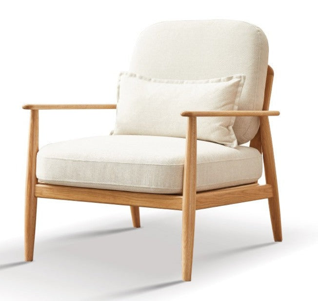 Armchair Oak solid wood fabric or leather*+