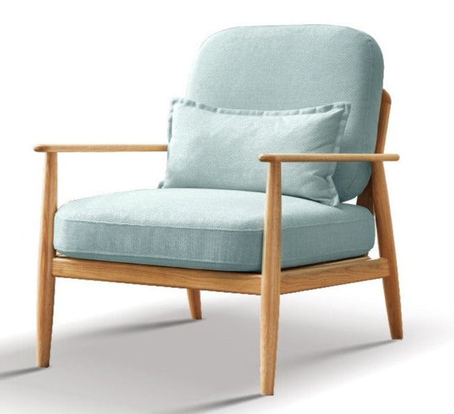 Armchair Oak solid wood fabric or leather*+