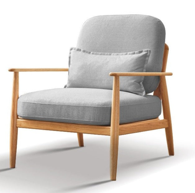 Armchair Oak solid wood fabric or leather*+