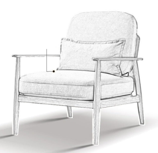 Oak Solid Wood Fabric or Leather Armchair