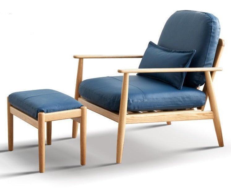 Armchair Oak solid wood fabric or leather*+