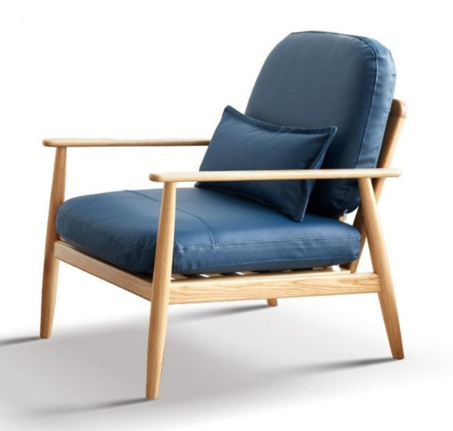 Armchair Oak solid wood fabric or leather*+