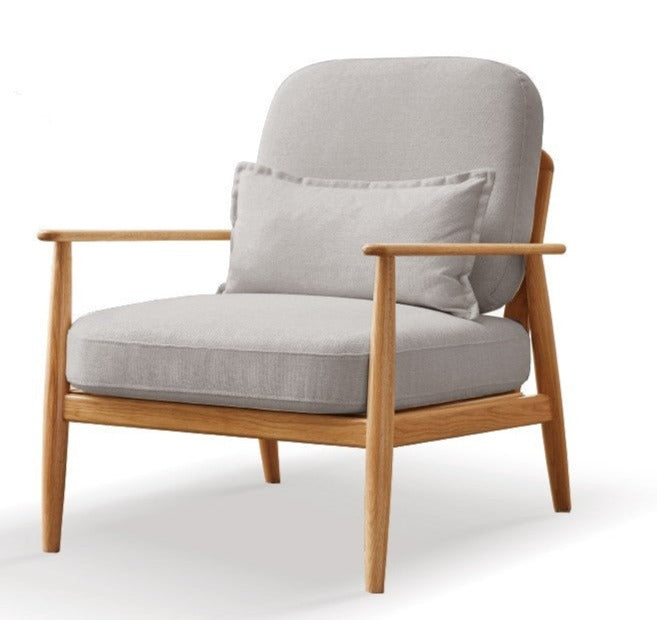 Armchair Oak solid wood fabric or leather*+