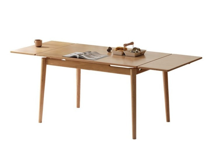 Oak Solid Wood Retractable Large Tabletop Dining Table
