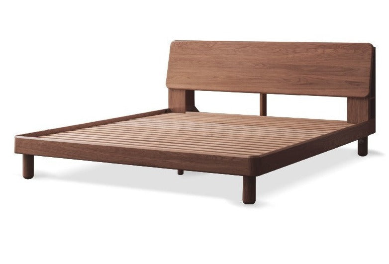Oak Solid Wood Soft Light With Bookshelf Bed