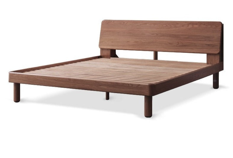 Oak Solid Wood Soft Light With Bookshelf Bed