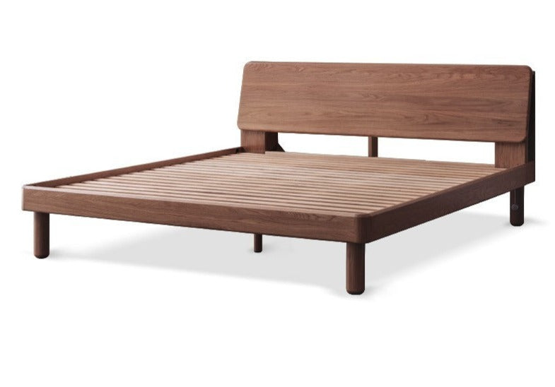 Oak Solid Wood Soft Light With Bookshelf Bed