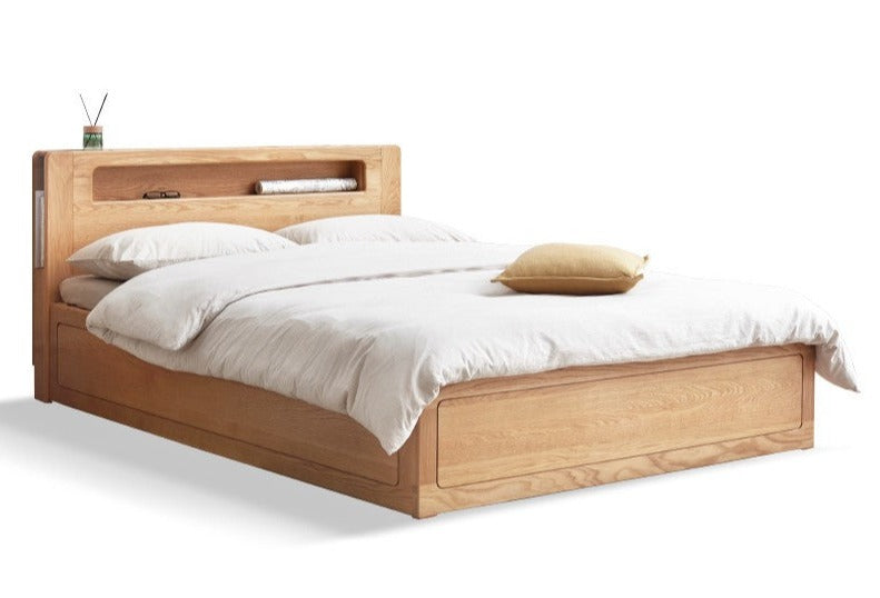 Oak Solid Wood Luminous Box Bed