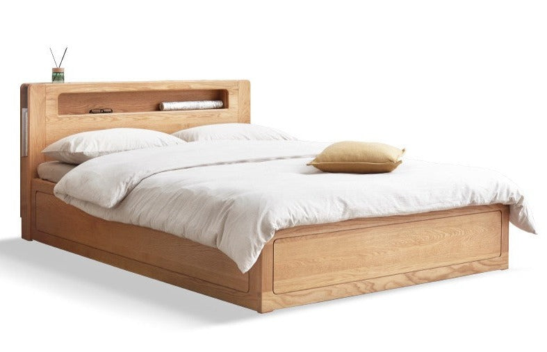 Oak Solid Wood Luminous Box Bed