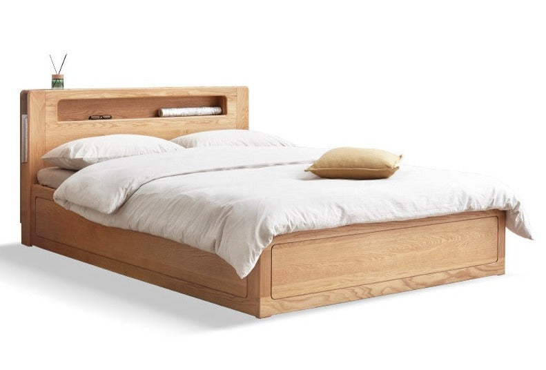 Oak Solid Wood Luminous Box Bed