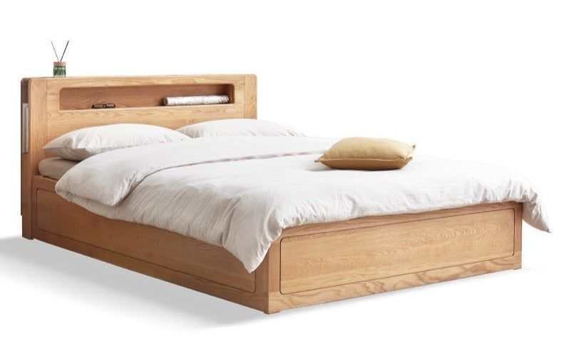 Oak Solid Wood Luminous Box Bed