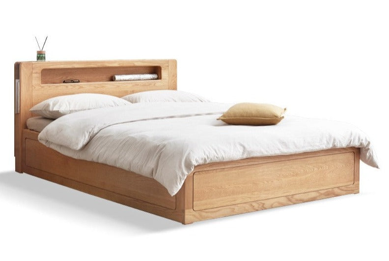 Oak Solid Wood Luminous Box Bed