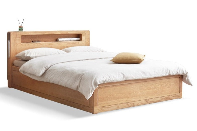 Oak Solid Wood Luminous Box Bed