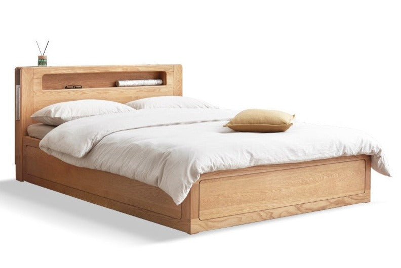 Oak Solid Wood Luminous Box Bed