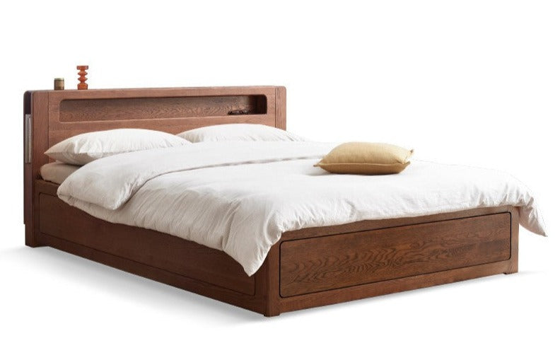 Oak Solid Wood Luminous Box Bed