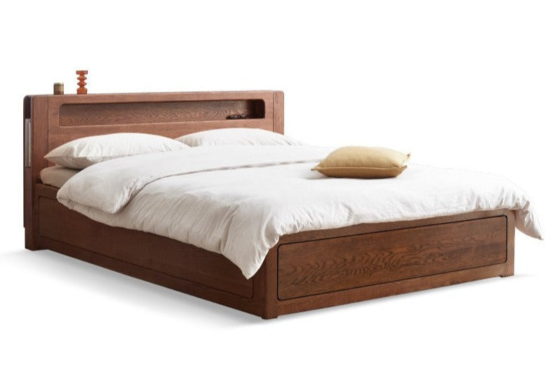 Oak Solid Wood Luminous Box Bed