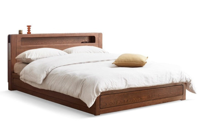 Oak Solid Wood Luminous Box Bed