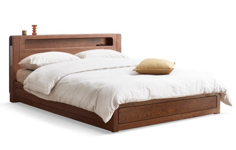 Oak Solid Wood Luminous Box Bed