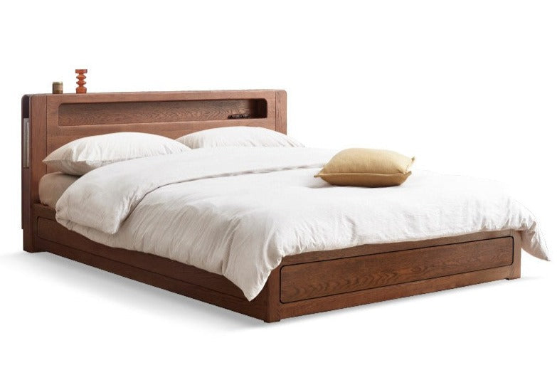 Oak Solid Wood Luminous Box Bed
