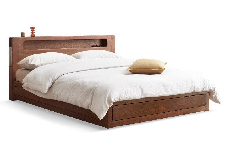 Oak Solid Wood Luminous Box Bed
