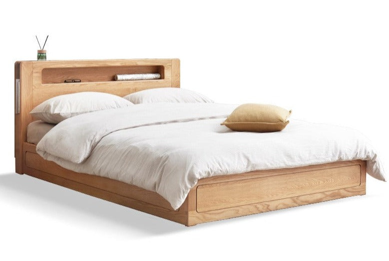Oak Solid Wood Luminous Box Bed