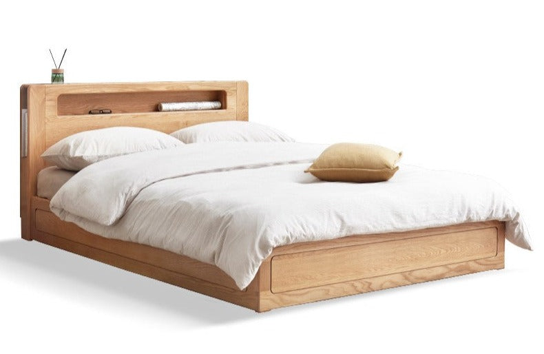 Oak Solid Wood Luminous Box Bed