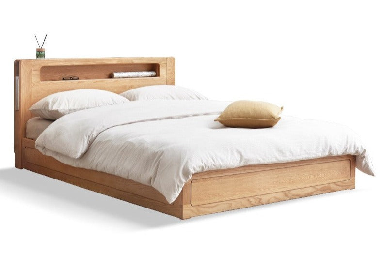 Oak Solid Wood Luminous Box Bed