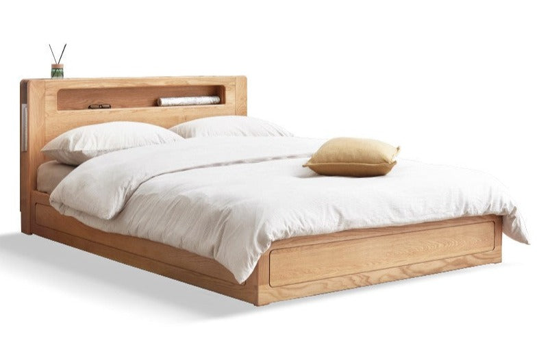 Oak Solid Wood Luminous Box Bed