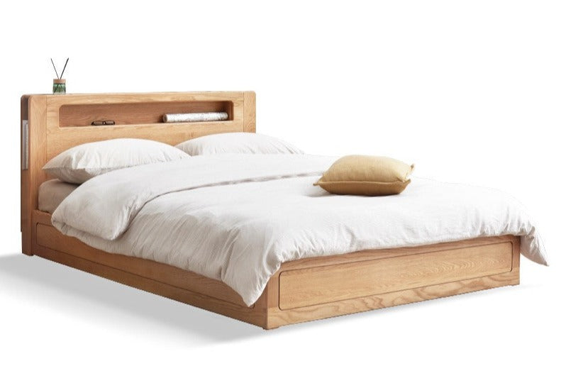 Oak Solid Wood Luminous Box Bed