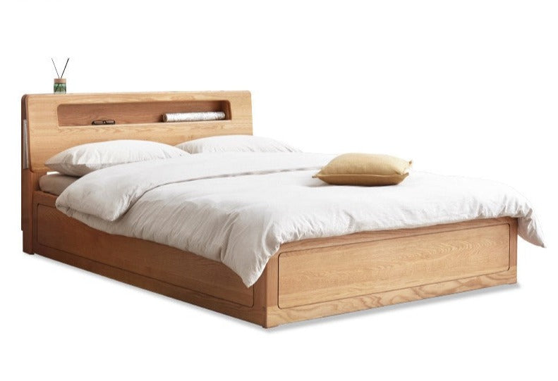 Oak Solid Wood Luminous Box Bed