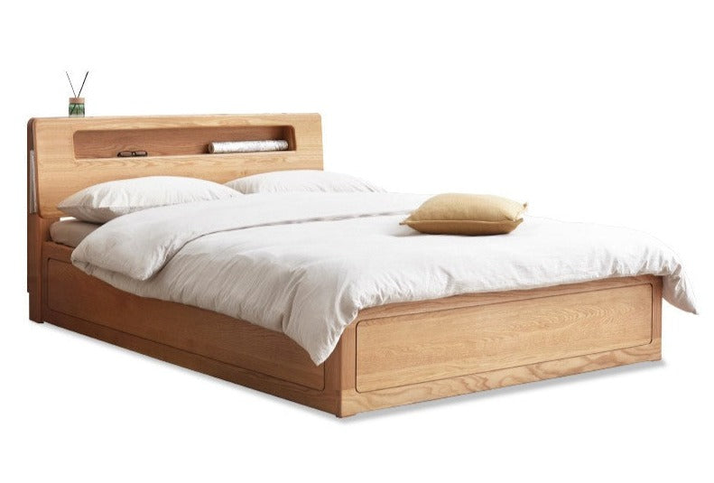 Oak Solid Wood Luminous Box Bed