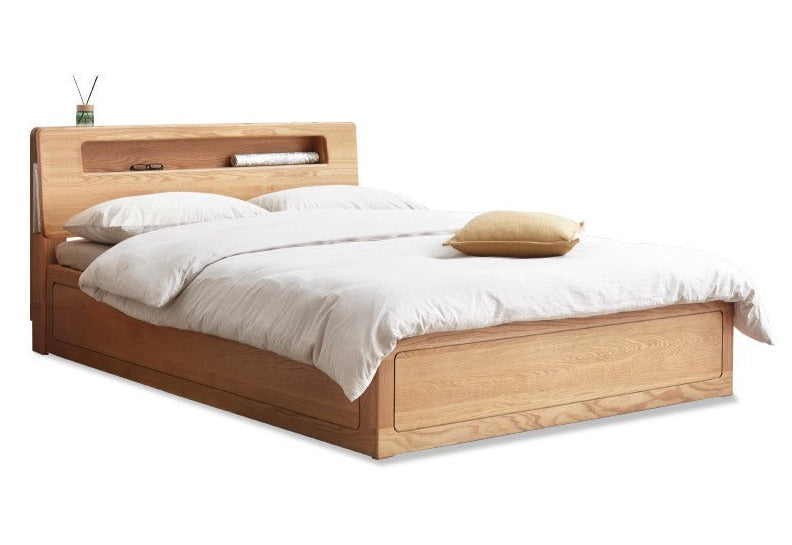 Oak Solid Wood Luminous Box Bed