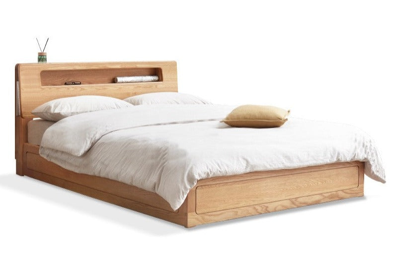 Oak Solid Wood Luminous Box Bed