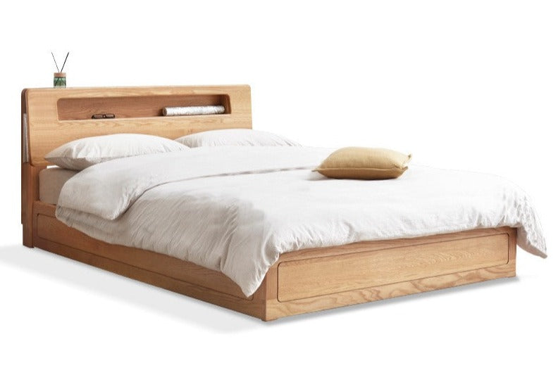 Oak Solid Wood Luminous Box Bed