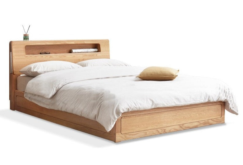 Oak Solid Wood Luminous Box Bed