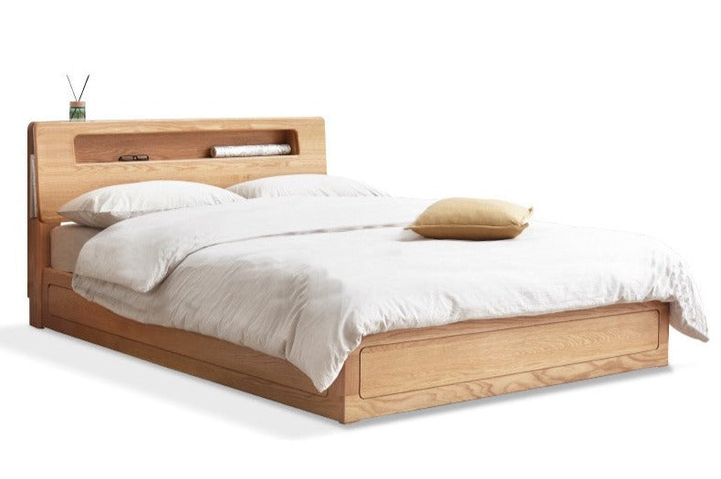 Oak Solid Wood Luminous Box Bed