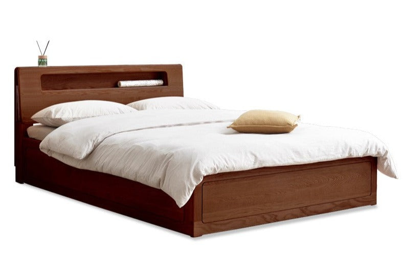 Oak Solid Wood Luminous Box Bed