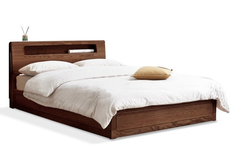 Oak Solid Wood Luminous Box Bed