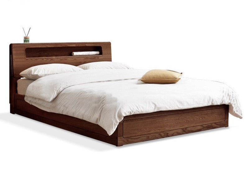 Oak Solid Wood Luminous Box Bed