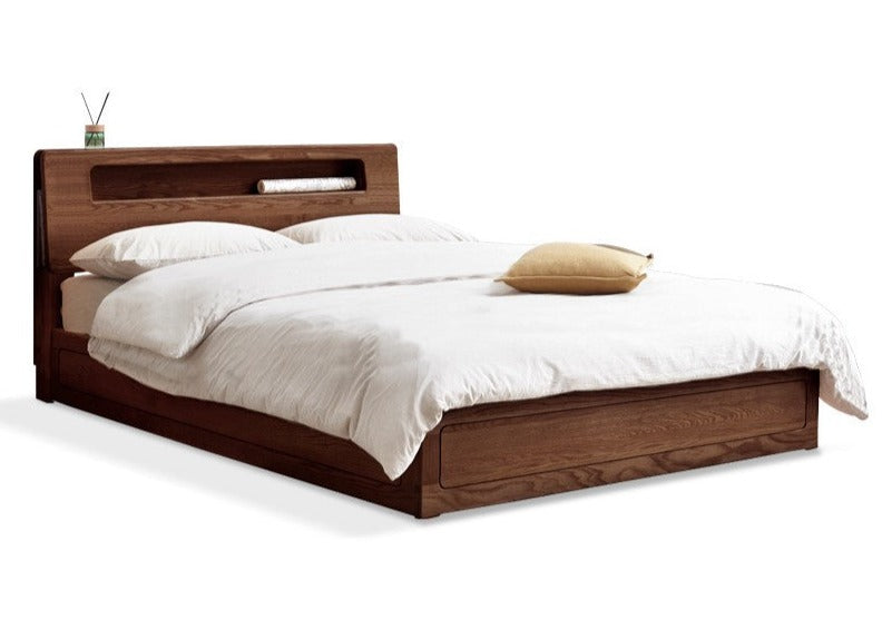 Oak Solid Wood Luminous Box Bed