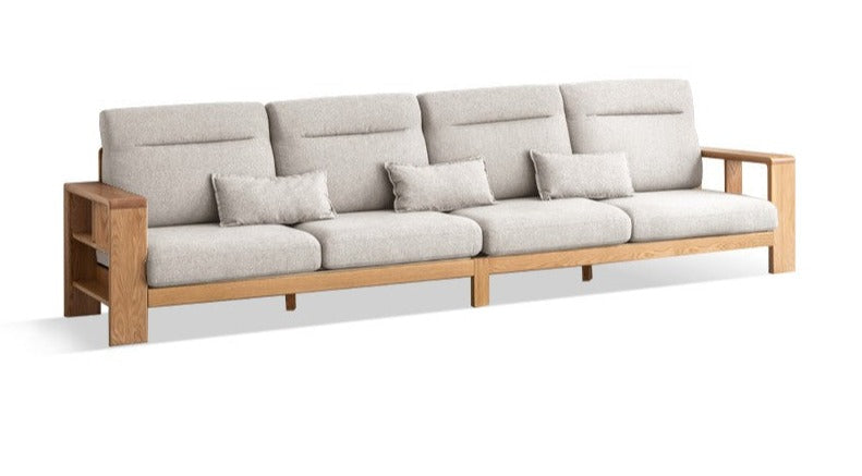 Oak Solid Wood Sectional Sofa-two colors available