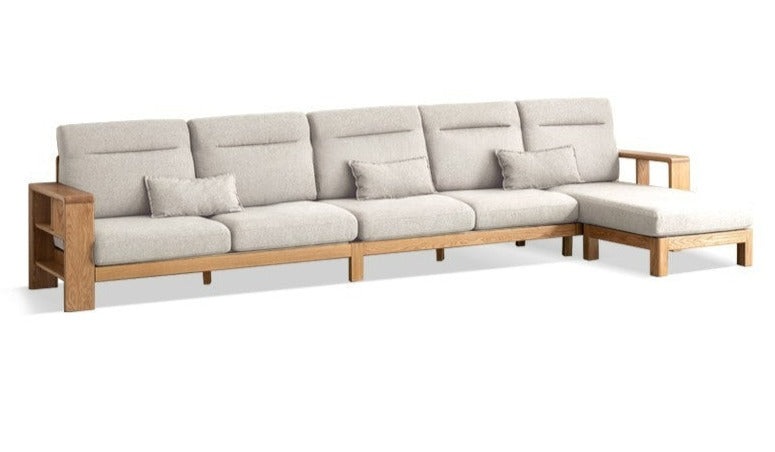 Oak Solid Wood Sectional Sofa-two colors available