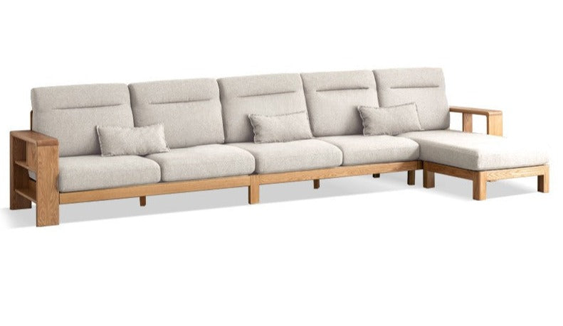 Oak Solid Wood Sectional Sofa-two colors available