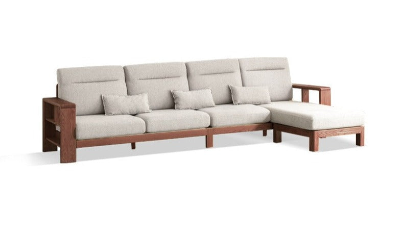 Oak Solid Wood Sectional Sofa-two colors available