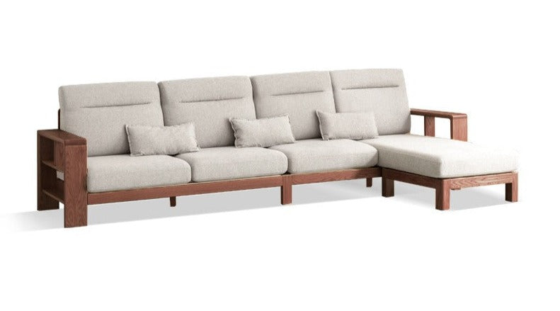 Oak Solid Wood Sectional Sofa-two colors available