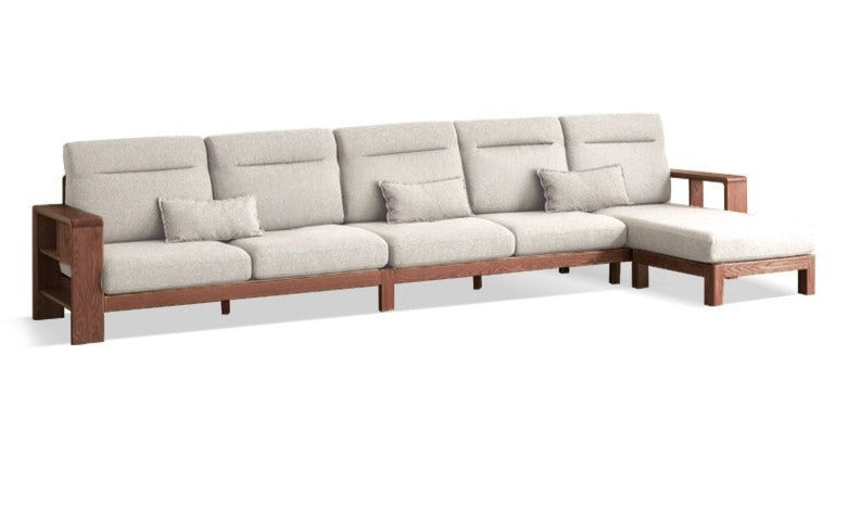 Oak Solid Wood Sectional Sofa-two colors available