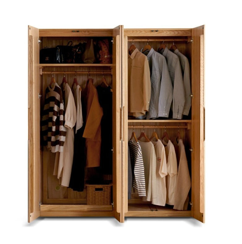 Oak Solid Wood Nordic Wardrobe.