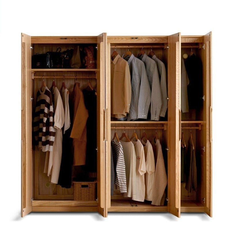Oak Solid Wood Nordic Wardrobe.